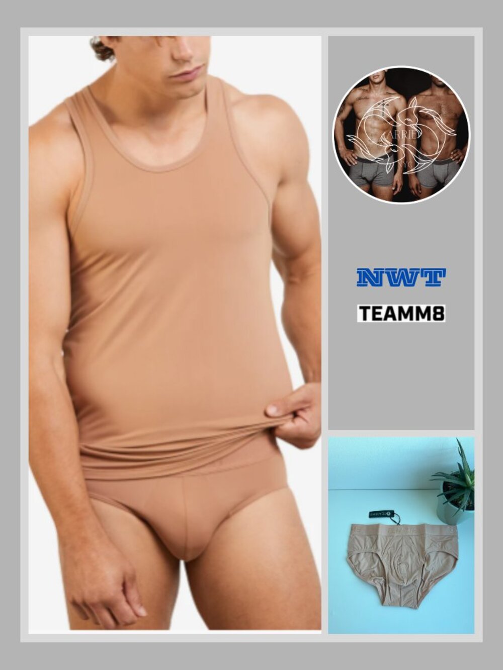TEAMM8 - Tank and Brief Set - Skin Fabulous (M) - PRICE FIRM